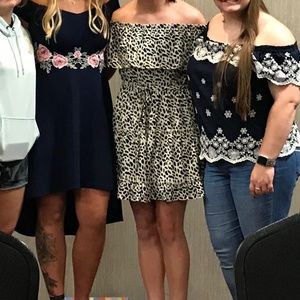 Cheetah Print Off-The-Shoulder Dress